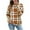 Orange, variant on Womens Long Sleeve Tops Loose Fit Plaid Checkered Sweatshirt Lightweight Casual Crewneck Christmas Fall Clothes (XL, Orange)