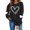 Black, variant on Tops for Women Long Sleeved Round Neck Hearted Printed Sweatshirts White M