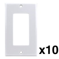 Construct Pro Decorative Single Gang Wall Plate (10-Pack, White)