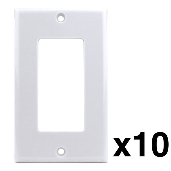Construct Pro Decorative Single Gang Wall Plate (10-Pack, White)
