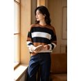 thumbnail image 2 of NAYTOAO Women's Striped Crew Neck Knit Sweater, Long Sleeve Relaxed Fit Pullover Sweater for Daily Casual Wear, 2 of 6