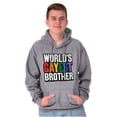 thumbnail image 3 of Worlds Gayest Brother Sibling Pride Men's Big & Tall Graphic Hoodie Brisco Brands 2X, 3 of 4