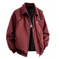 thumbnail image 6 of PNTUTB Outerwear for Men Full Zip Snap Button Lapel Jacket Solid Color Long Sleeve Coat Casual Comfort Trendy Fashion Outerwear with Pockets, 6 of 7
