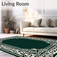 thumbnail image 2 of ODIKA 6'x9' Machine Washable Non-Slip Area Rug, Art Nouveau Vinework with Flowing Floral Motifs High Traffic Rug, Green, 476120, 2 of 5