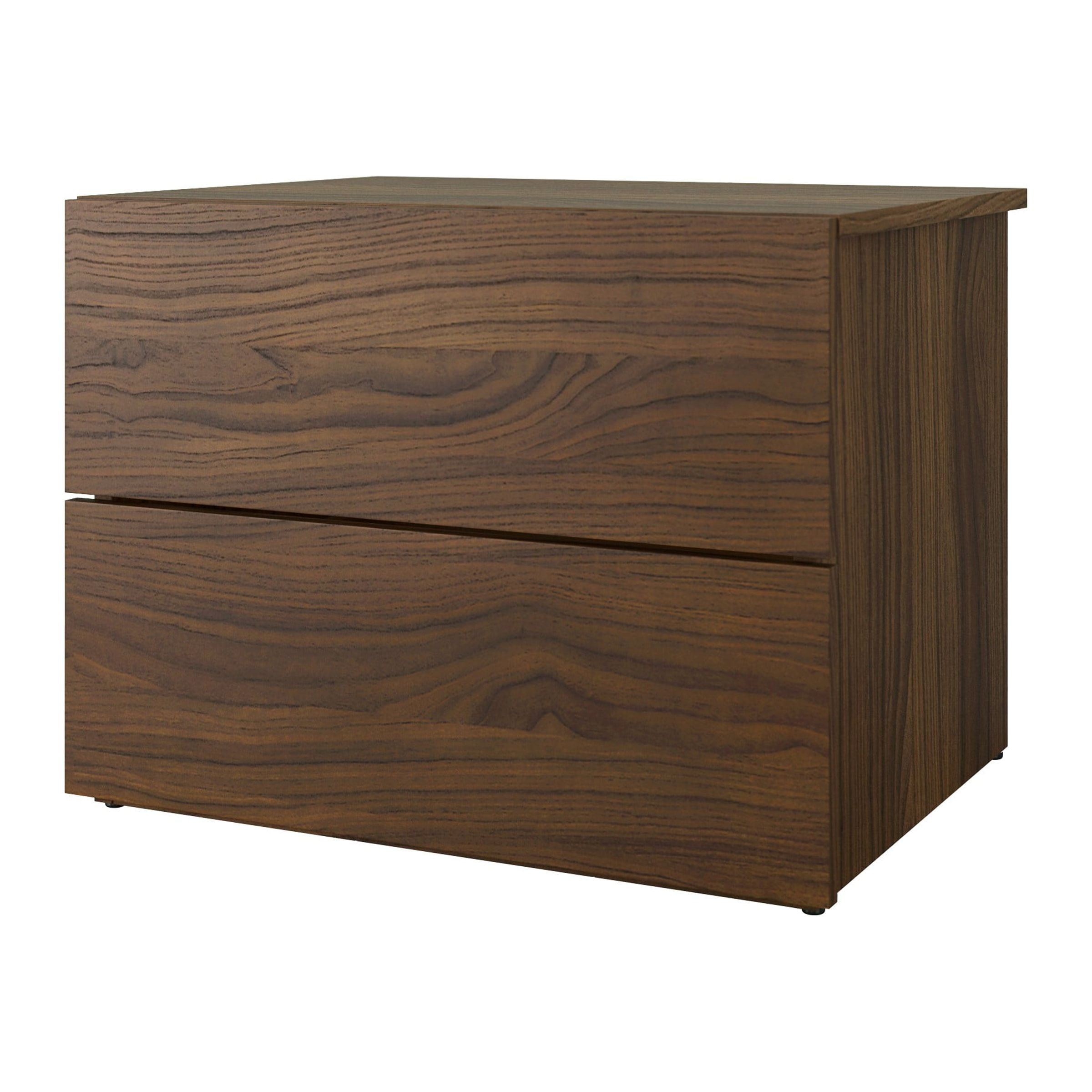 Nexera James Modern 2 Drawer Nightstand, Walnut