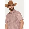 thumbnail image 2 of Moonshine Spirit Men's Stage Light Plaid Print Short Sleeve Western Pearl Snap Red, 2 of 4