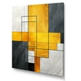 Designart "Geometric Fusion in Yellow and Grey IV" Geometric Canvas