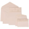 JAM Paper Wedding Invitation Combo Sets, 1 Small & 1 Large, Ivory Card with White Envelope and Pink and Ivory Band, 150/pack