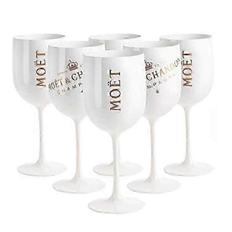 500ml Moet Champagne Flutes Glasses Plastic Acrylic Champagne Glass Wine GlassWHITE 6PCS