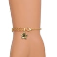 thumbnail image 2 of Delight Jewelry Gold-tone Flower - Gold Tone Joshua 1:9 Strong and Courageous Engraved Cross Charm Bracelet, 6.5+1.5" Extender, 2 of 4
