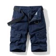 thumbnail image 4 of Leutsin Men's Pocket Zipper Buttons Solid Leisure Time Tooling Short Pants, 4 of 5