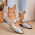 thumbnail image 6 of ShiShine Women's Mary Jane Flats Square Toe Bow Decor Slip On Comfortable Casual Work Dress Shoes, 6 of 6