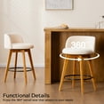thumbnail image 6 of EYYTHUNG 26" Counter Height Bar Stools Set of 4 Mid Century Modern Farmhouse Swivel Barstools Chenille Fabric Upholstered, Beige, 6 of 6