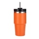 thumbnail image 1 of Vaso de acero inoxidable con aislamiento al vacío y pajita, pulido y brillante, mantiene el calor y el frío. Taza aislante al vacío para coche, color naranja, 20 oz., 1 of 5