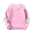 thumbnail image 4 of Dezsed Kids Oversized Sweatshirts Hoodies Crewneck Shirts Fall Outfits Casual Long Sleeve Pullover Tops 11-12 Years Pink, 4 of 5