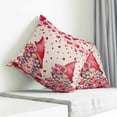 thumbnail image 3 of Valentine's Day Pillow Covers 16x16 Inch Decorative Throw Pillow Cover, Pink Gnomes Love Roses Romantic Beige Sofa Pillowcases Accent Cushion Case Home Decor Bedroom Living Room, 3 of 6