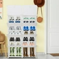 thumbnail image 2 of 7-Tier Portable 28 Pair Shoe Rack Organizer 14 Grids Tower Shelf Storage Cabinet Stand Expandable for Heels, Boots, Slippers, White, 2 of 6