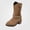 Khaki, variant on Women's Plus Size Mid Calf Boots Buckle Strap Wide Width Round Toe Fall Suede Trendy Chunky Boots Black 9