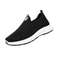 thumbnail image 3 of YHAJDS Women Slip On Wedge Flats Plus Size Solid Color Knit Mesh Breathable Daily Work Outdoor Shoes, 3 of 9