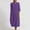 Purple, variant on Ayolanni Dresses for Women Comfy Crew Neck Solid 3/4 Sleeve Maxi A-Line Dress Outdoor Loose Cotton Linen Knee Length Flowy Sundress Blue L
