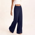 thumbnail image 4 of MYAOYI Pant for Women no boundarie High Waist Wide Leg Pants Elastic Waist Front Seam Loose Casual, 4 of 6
