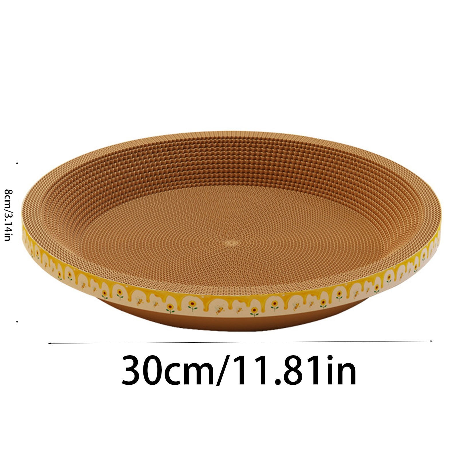 Fzsteel Cat Scratching Post And Bed With High-Density Corrugated Cardboard, Non-Shedding Durable Design, 30x30x8cm Oval Shape Protects Furniture