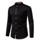 thumbnail image 1 of Camisas Para Hombre Manga Corta Camisa de manga larga color Henley con flor de anacardo y cuello para hombre (Black, XL), 1 of 7