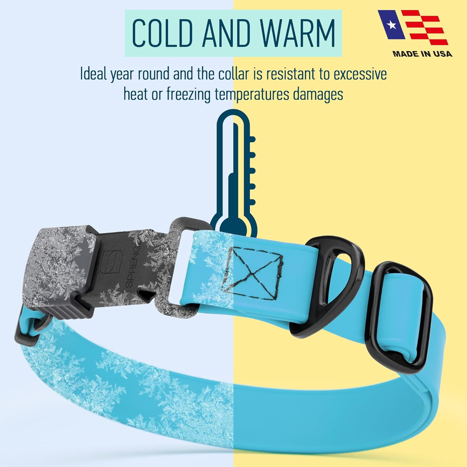 Waterproof Dog Collar with  Stainless Steel Quick Release Buckle – Heavy Duty Tactical Durable Collar for Dogs – Comfortable and Safe Pet Collar W1 L 15-25"