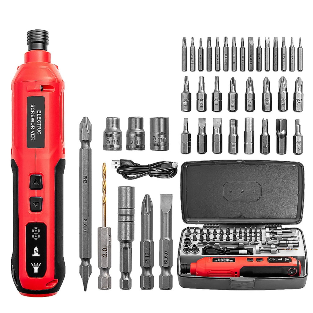 Compact USB Rechargeable Electric Cordless Screwdriver 3.6V 20Nm Adjustable Torque Home Improvement Repair Tool Set