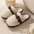 thumbnail image 4 of Fesfesfes White Shoes Women Slippers For Women A Pair Of Lazy Slippers Curly Cozy Flat Slide Slippers Comfy Soft Non-Slip House Shoes Indoor And Outdoor Warm Gift 6.5(38), 4 of 7