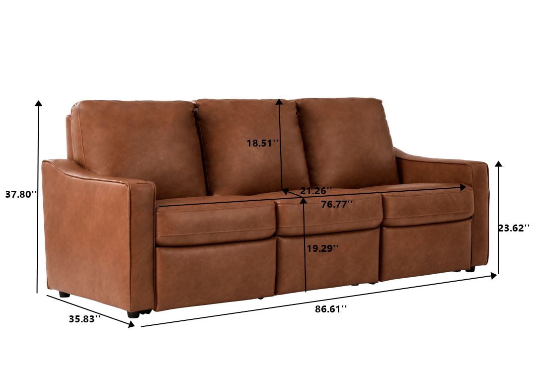 Better Homes & Gardens Allen 77" Powered Reclining Sofa, Cocoa Faux Leather