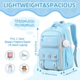 thumbnail image 2 of Soda Candy Backpacks with Anti-Theft Back Pocket, Lightweight School Backpack, Water Resistant Bookbag, Light Blue, 2 of 8