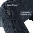 thumbnail image 3 of Sherpa Fleece Bed Rest Pillow with Removable Cover, Blue Steel, 3 of 5