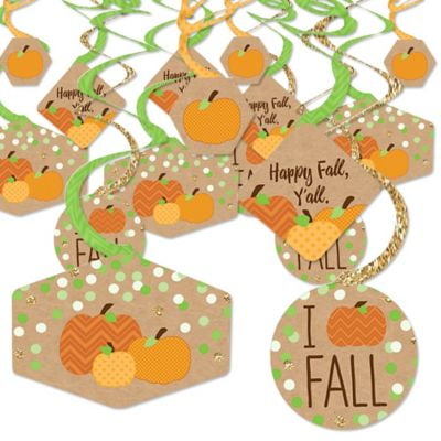 Pumpkin Patch - Fall or Halloween Party Hanging Decor - Party Decoration Swirls - Set of 40