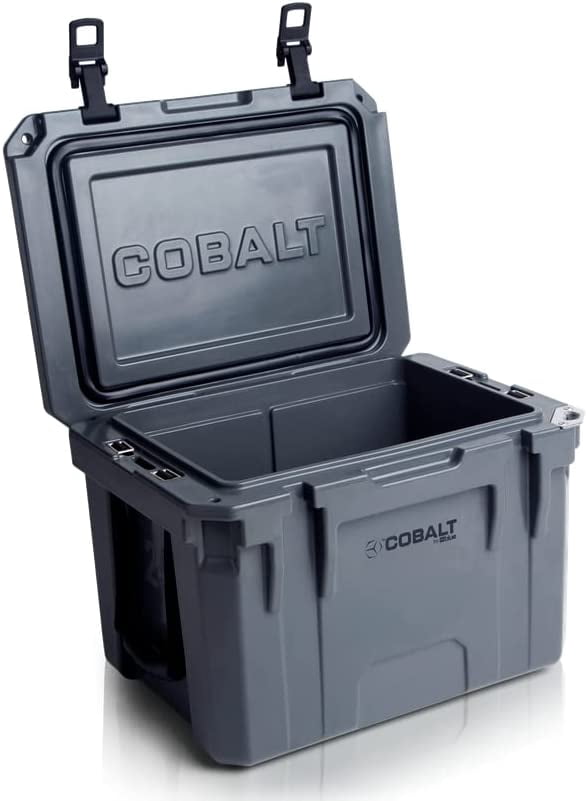 Cobalt 25 Quart Roto-Molded Super Ice Cooler | Large Ice Chest Holds Ice Up to 3 Days | (Gray)