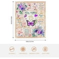 thumbnail image 3 of 75th Birthday Blanket, 75 Year Old Gifts for Women, Happy 75th Birthday Gift Ideas, Butterfly Flower Throw Blanket Decorations Gifts for Birthday Anniversary Christmas Warm Flannel Blankets 50x60, 3 of 6
