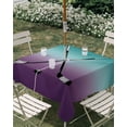 thumbnail image 2 of Outdoor Tablecloth with Umbrella Hole and Zipper Hockey Player Square Tablecloths 54x54 Inch Waterproof Table Cloths Sports Ground Ombre Turquoise Purple Patio Table Cover for Picnic BBQS Party, 2 of 7
