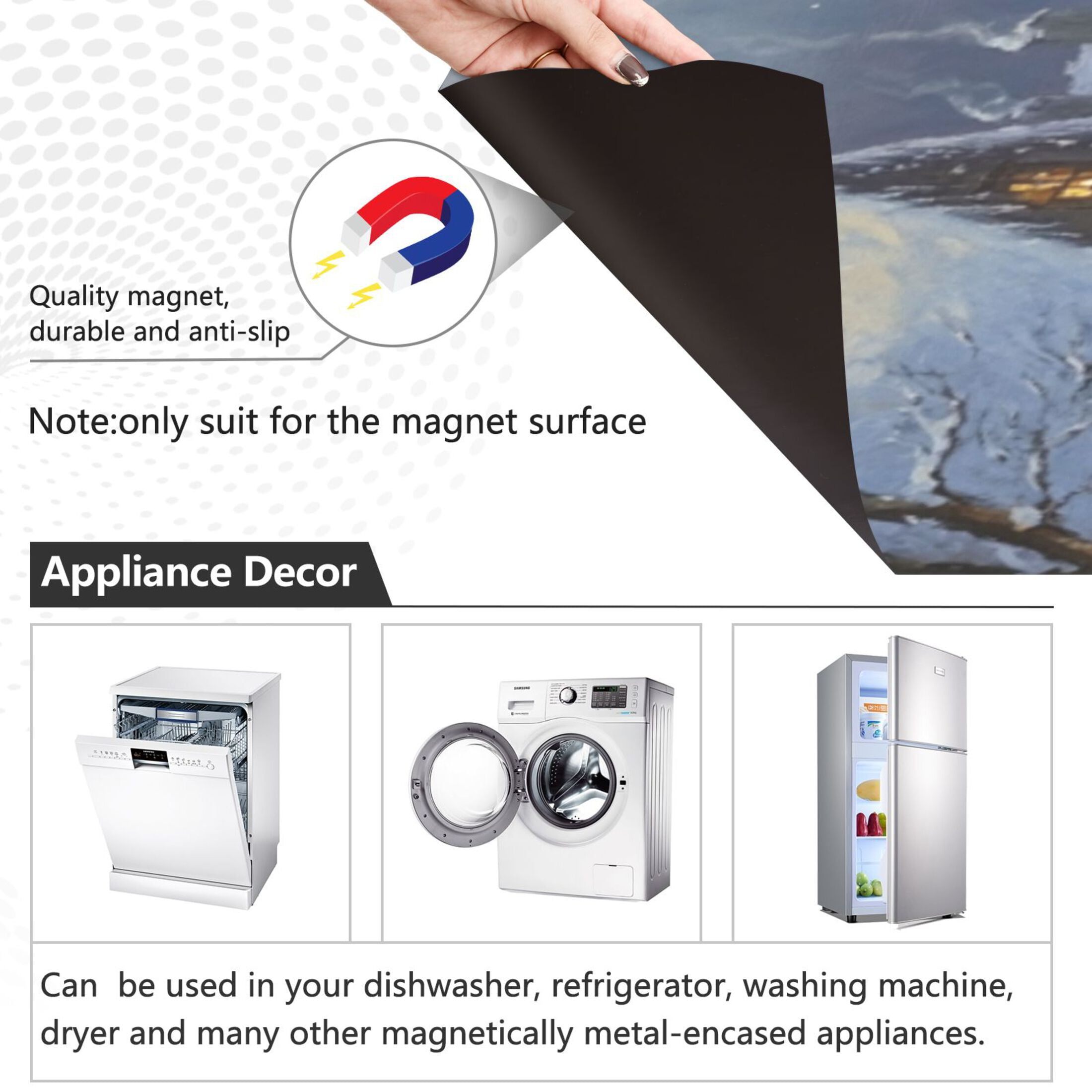 Dishwasher Magnetic Sticker 23x26 Inch Refrigerator Magnetic Sticker Washing Machine Magnetic Sticker Kitchen Panel Magnetic Sticker Home Decor Christmas Snow
