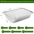 thumbnail image 2 of Treamon Aluminum Pans with Lids, Disposable Tin Foil Pans, 8.5" x 6" 10 Count, 2 of 6