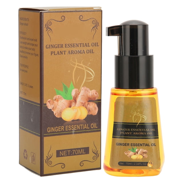 Aceite adelgazante de jengibre de 70ml, piel firme que mejora la circulación sanguínea, aceite esencial adelgazante Natural para dar forma a la pérdida de peso
