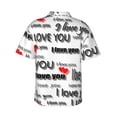 thumbnail image 4 of I Love You Men's 3d Print Casual Button Down Shirts, Novelty Hawaiian Short Sleeves S, 4 of 8