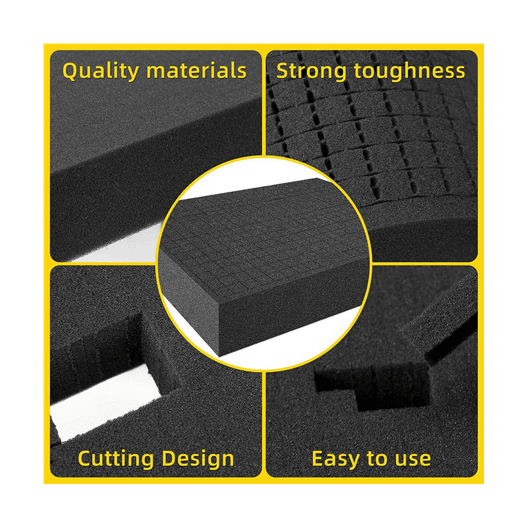 Pre-cut Foam Insert High Density Pick Pluck Toolbox Foam Black Hard  Blasting Sponge For Transport System Packaging Supply - AliExpress