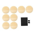 thumbnail image 3 of KLKCMS 8 Pieces Unfinished Wood Coasters for Crafts with Non Slip Pads Blank Wooden Coasters Tabletop Protection for Dyeing Writing Round, 3 of 9