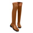 thumbnail image 3 of Women Thigh High Boots Leather PU Platform Over The Knee High Boots Lug Sole Comfortable Stretch Boots, 3 of 5