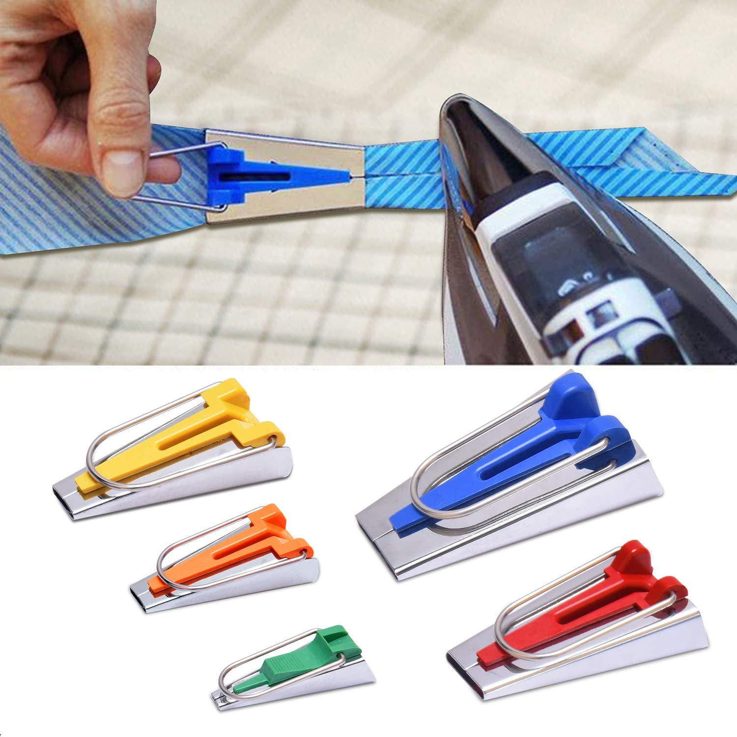 GONEX Fabric Bias Tape Maker Kits, 4 Sizes 6MM 12MM 18MM 25MM Bias Tape