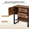 thumbnail image 5 of BarberPub Accent Storage Cabinet with Drawers, shelf for Living Room, Hallway, Brown&Black, 5 of 6