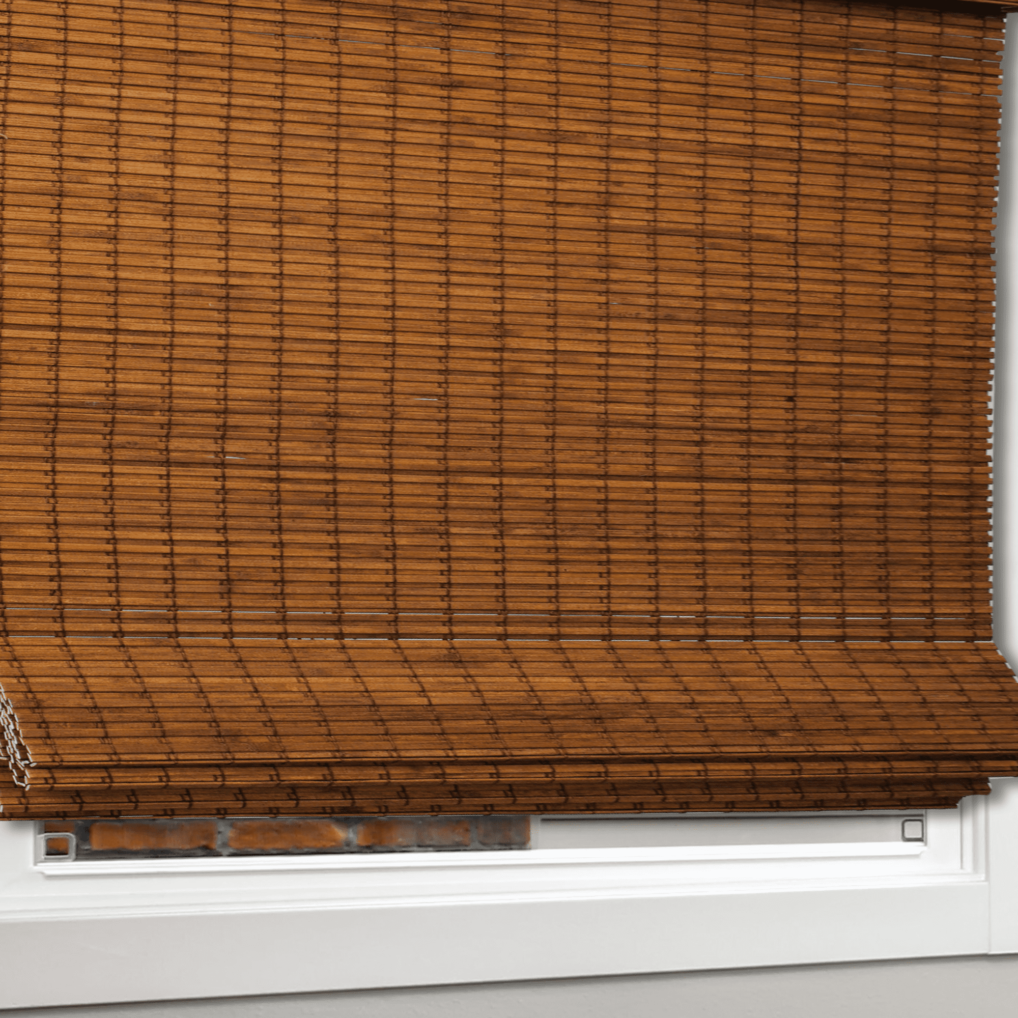 Natural Woven Top Down Bottom Up Cordless Bamboo Roman Shades for Windows, 41 in. W x 72 in. L, Frost