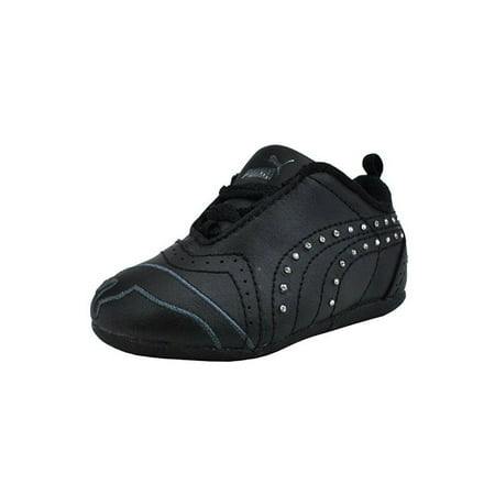 Puma Shoes Sela Diamond Rhinestone Infant Toddler Girls Black Sneakers
