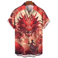 thumbnail image 3 of Camisa hawaiana con estampado 3D de dragón oriental chino para hombre, camisetas casuales de manga corta de verano, camisetas holgadas de gran tamaño, 3 of 5