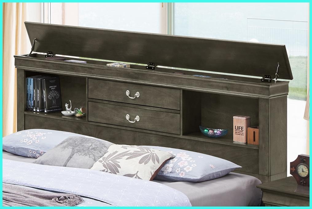 King Size Solid Wood Storage Bed Frame - Gray Traditional Design Perfect for Master Bedrooms